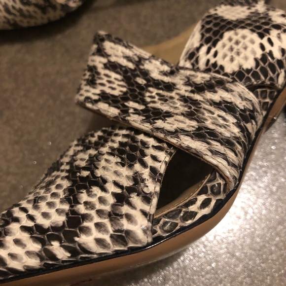 Michael kors collection real genuine snakeskin leather block heels 40 9 9.5 10 - Picture 8 of 12